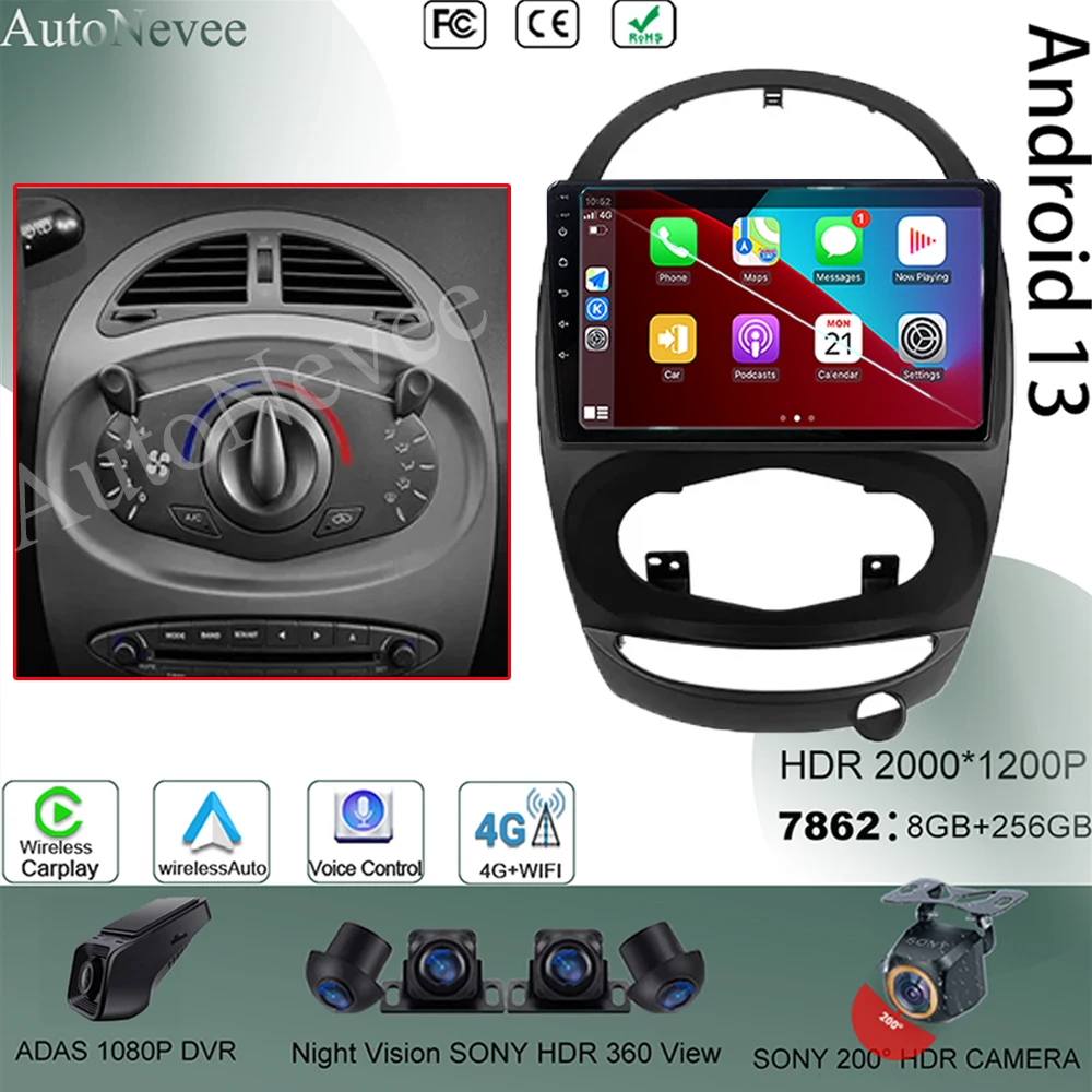 

Android 13 For Chery Riich M1 Riich M5 Riich X1 Xcross IndiS S18 Beat DR 2009 - 2016 Car Auto Radio Multimedia Carplay Video DVD