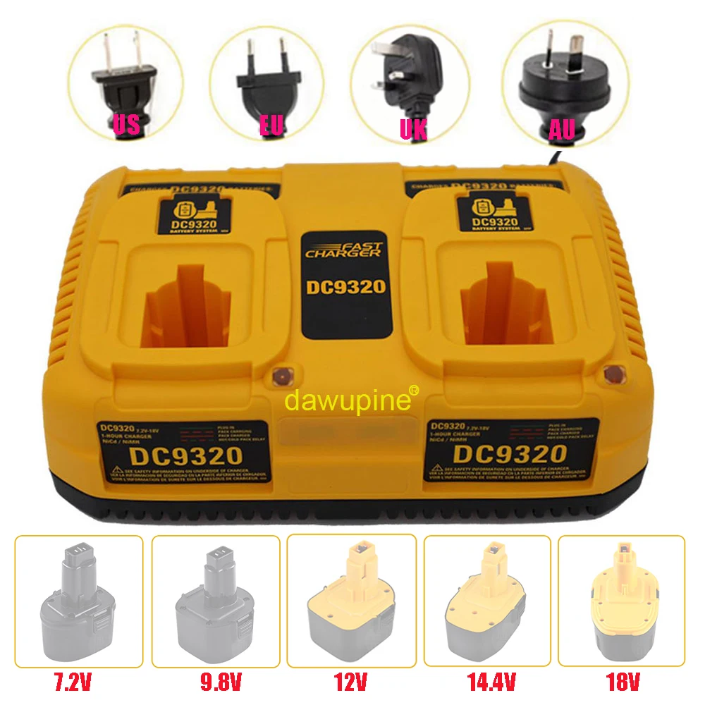

DC9320 DC9310 Ni-cd Ni-hm Battery Charger For Dewalt 7.2V 9.6V 12V 14.4V 18V Series DC9096 Electric Drill Screwdriver DE9310