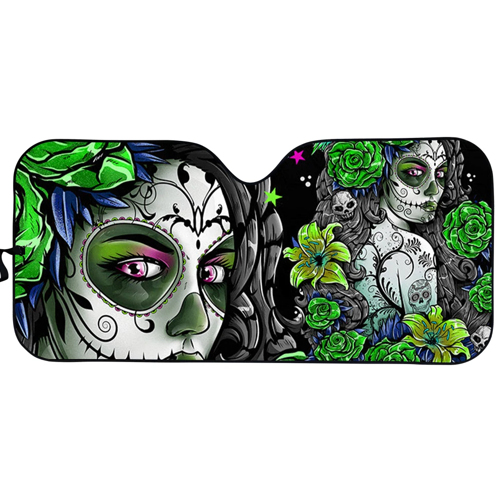 

Car Calavera Girls Floral Stylish Design Heat Reflector Women's Windshield Sun Shade for Car UV Sun Car Sunshade Cover