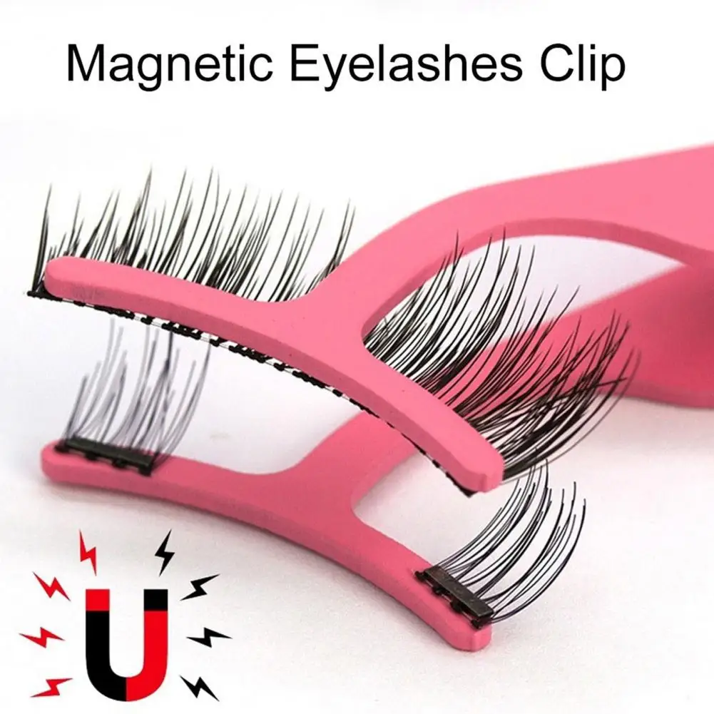 Precision Tweezers Eyelash Accessories Ergonomic Portable for Magnetic Lashes Tweezer Widen Handle Eyelash Applicator Stainless Steel False Eyelash
