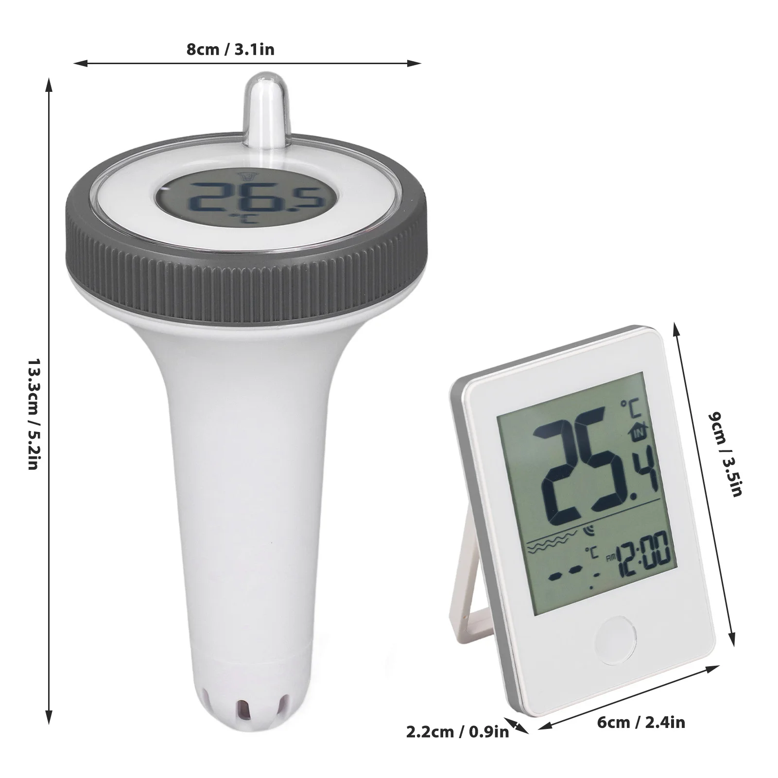 무선 수영장 온도계 LCD 디스플레이 0.1 ℃ 정확도 방수 디지털 플로팅 온도계 온도 측정기