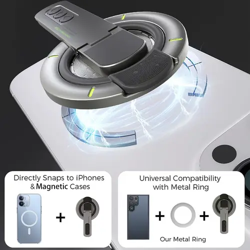 Double-Sided Magnetic Finger Ring Holder Rotate Phone Stand MultiFunction Finger Ring Bracket Portable Lazy Man Stand For iPhone - Image 4