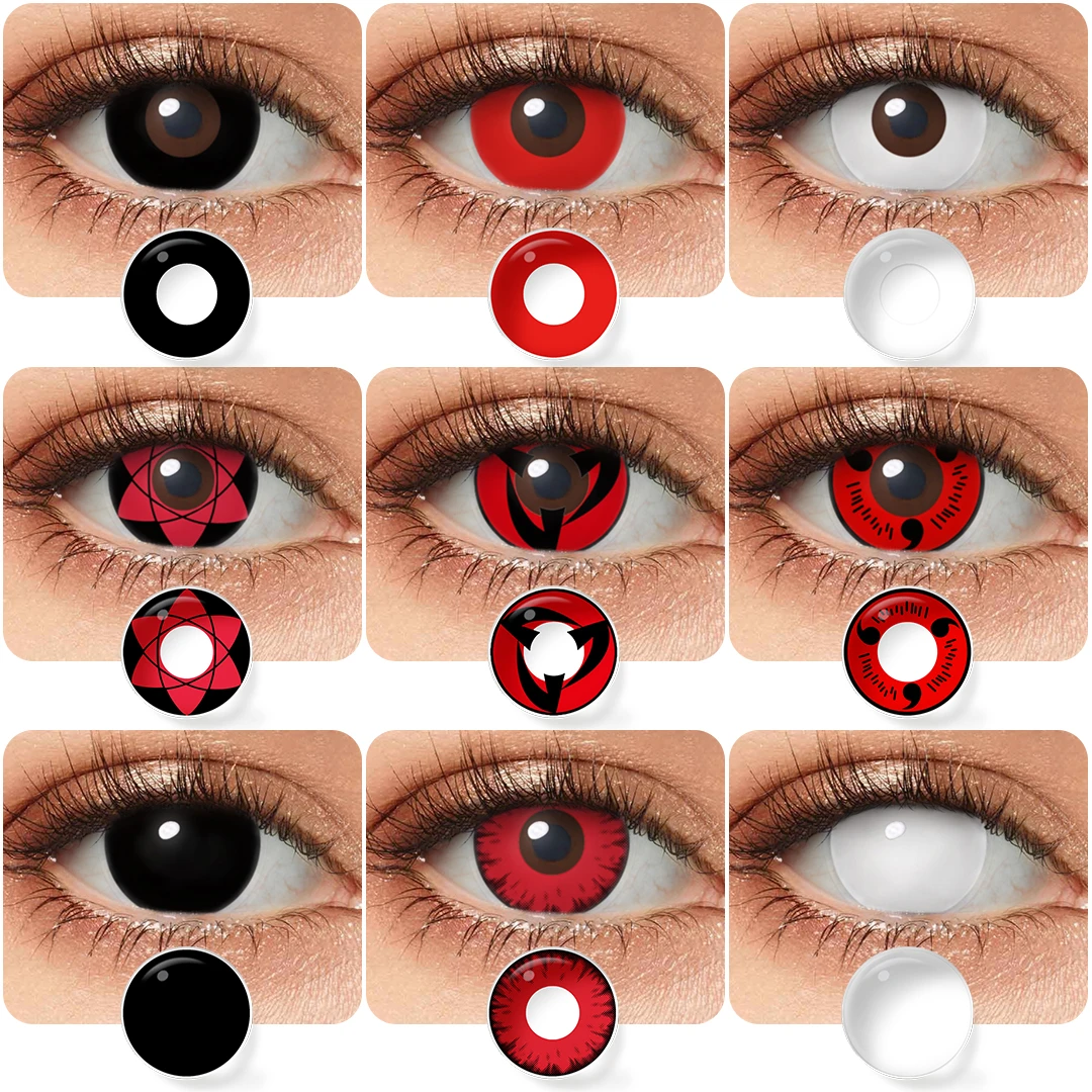 pion vrachtauto geroosterd brood Halloween Kleur Contactlenzen 1 Paar Cosplay Anime Contactlenzen Wit Oog  Lenzen Rood Gekleurde Lenzen Pupilentes Halloween| | - AliExpress