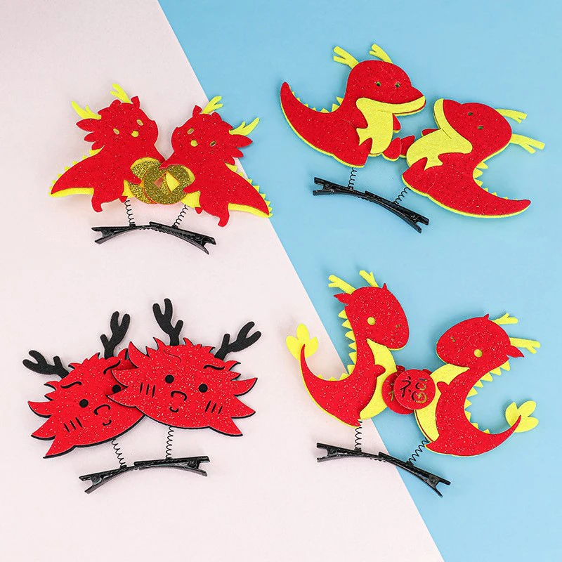 

1 шт., заколка для волос с изображением дракона на Новый год и весну