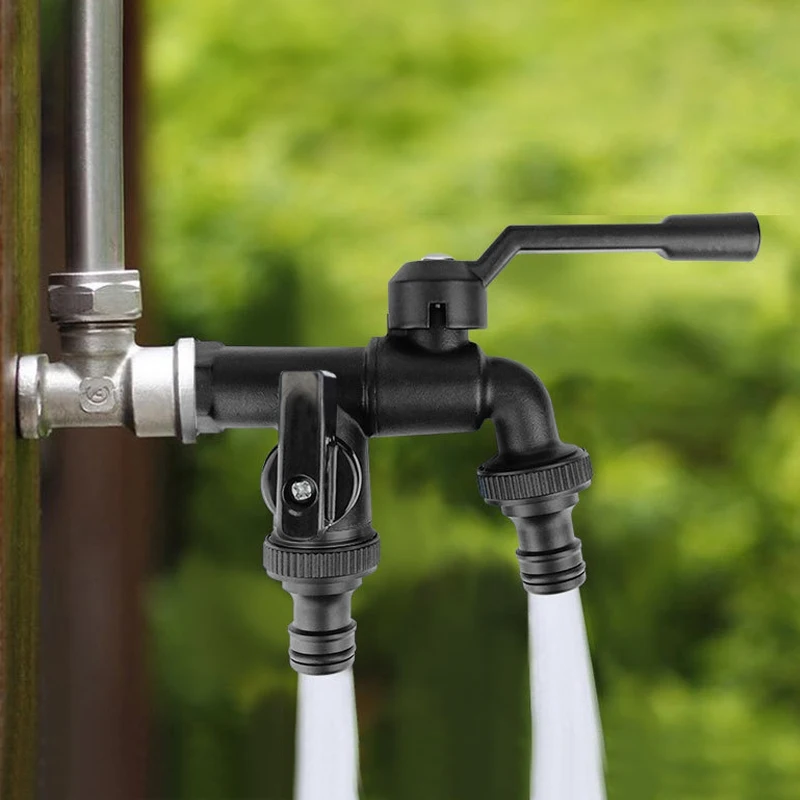 1Pcs Zinc Alloy Black Paint Faucet Kitchen Sink Single Cold Water Tap Outdoor Garden Courtyard Anti-Freeze Faucet