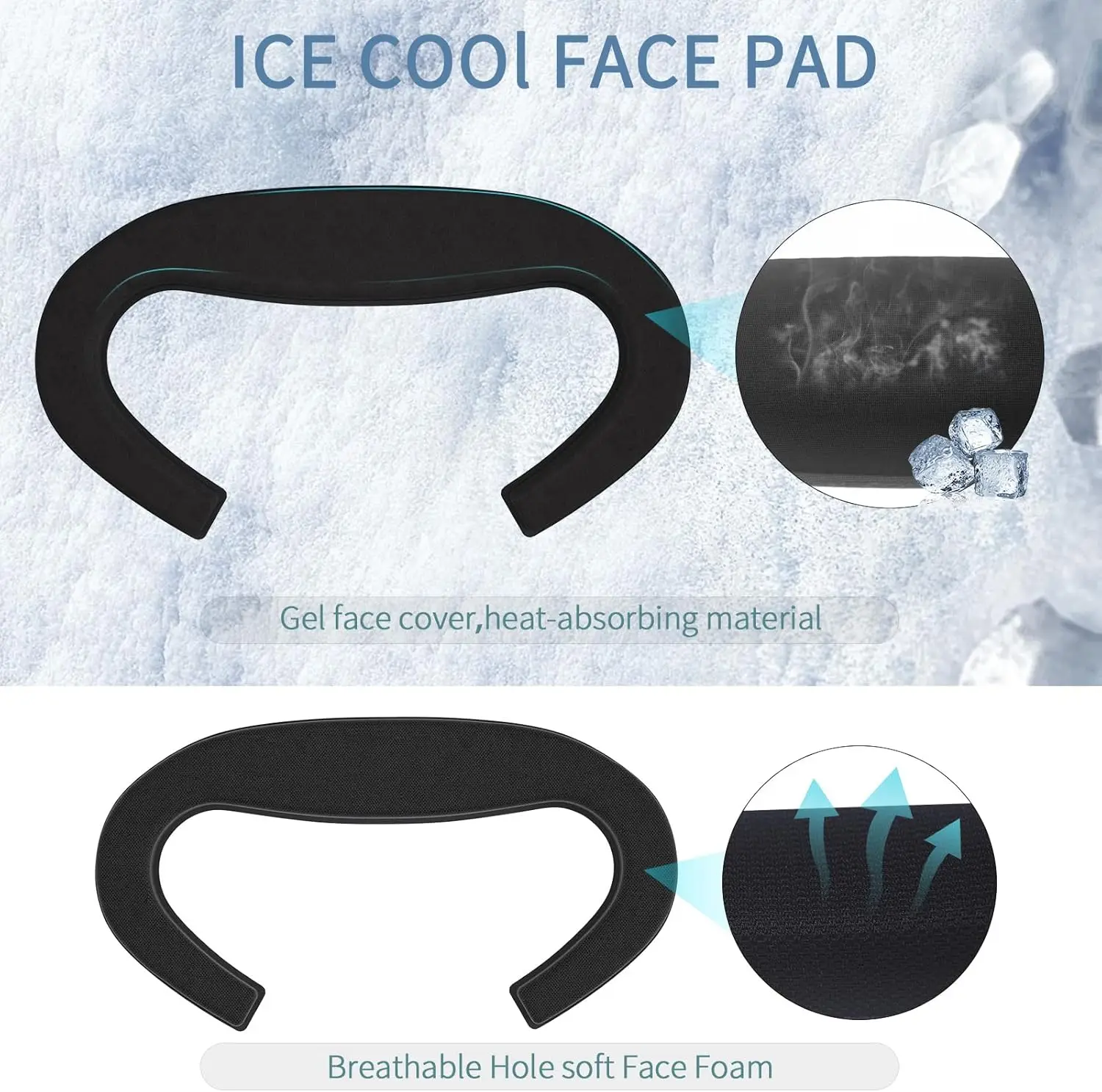 Face Pad 3PCS Thickening Cooling PU Leather Cushion Mesh Cloth Pad For Oculus quest 3 VR Accessories Set VR Face Pad Facial Interface Cushion Pad