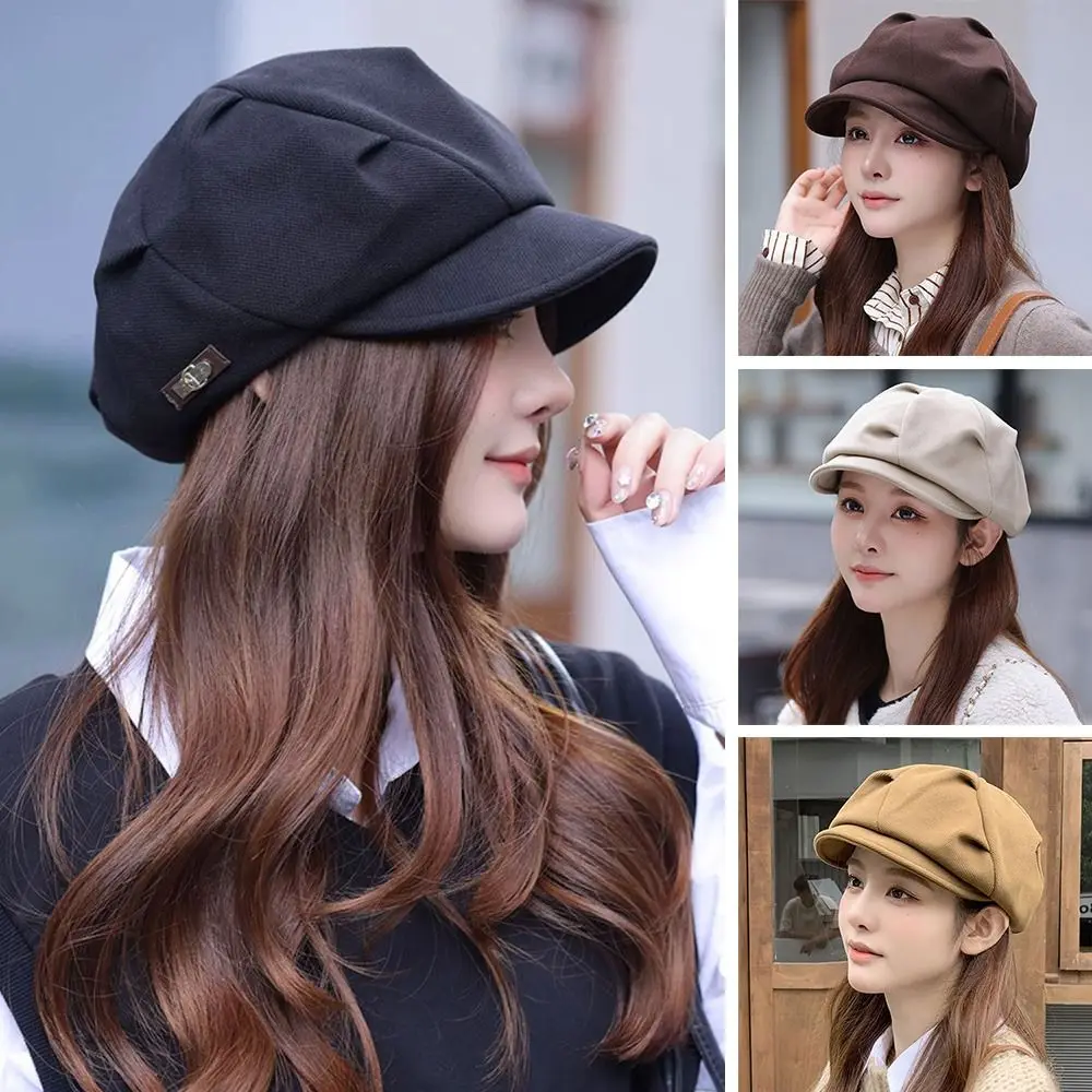 

Soft Retro Visors Hat Cute Warm Autumn Winter Artist Painter Hat Fashion Women's Octagonal Beret