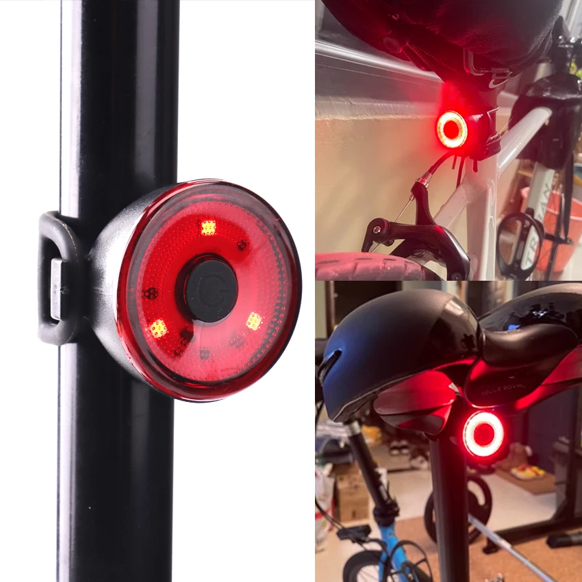1PCBikeAccessoriesRedLightAndWhiteLightOutdoorNightBikeTail
