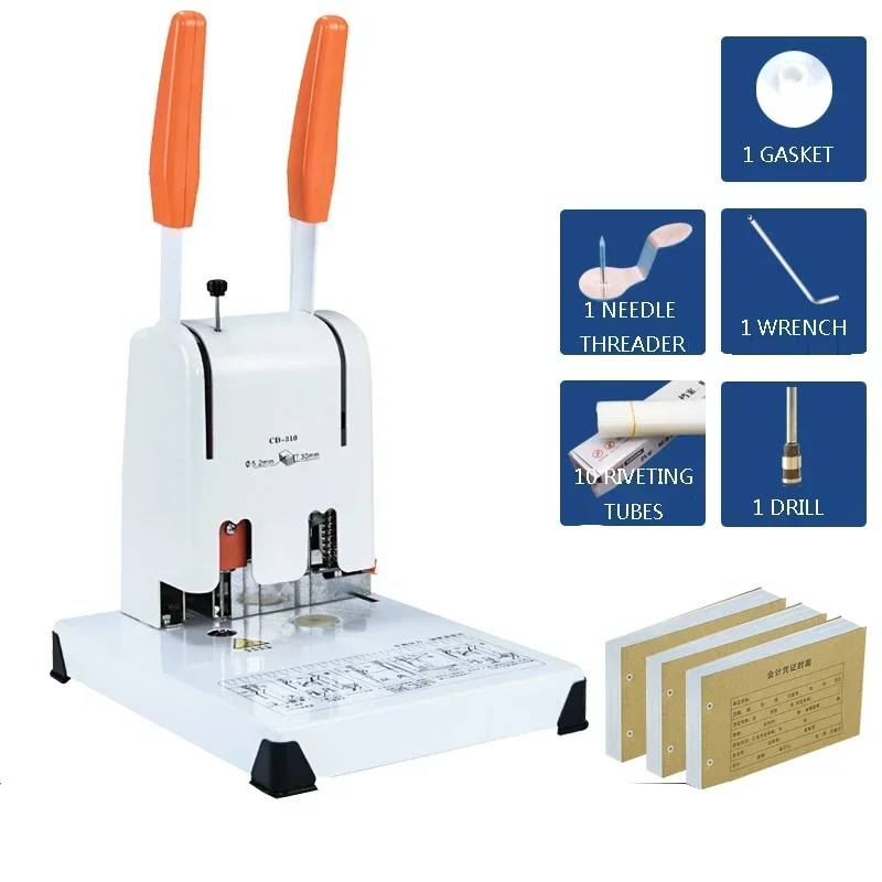 새로운 업그레이드 CD-310 파일 핫멜트 접착제 기계 수동 리벳팅 파이프 펀칭 기계 소형 바인딩 기계