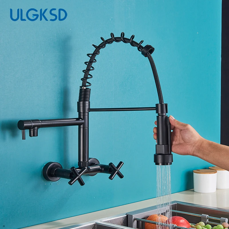 Kitchen Faucets Kitchen Sink Faucet Embedded Concealed Mixer Faucets Hot&Cold Kitchen Sink Mixer Taps Two Mode Tap Dual Handles Pull Down Cranes