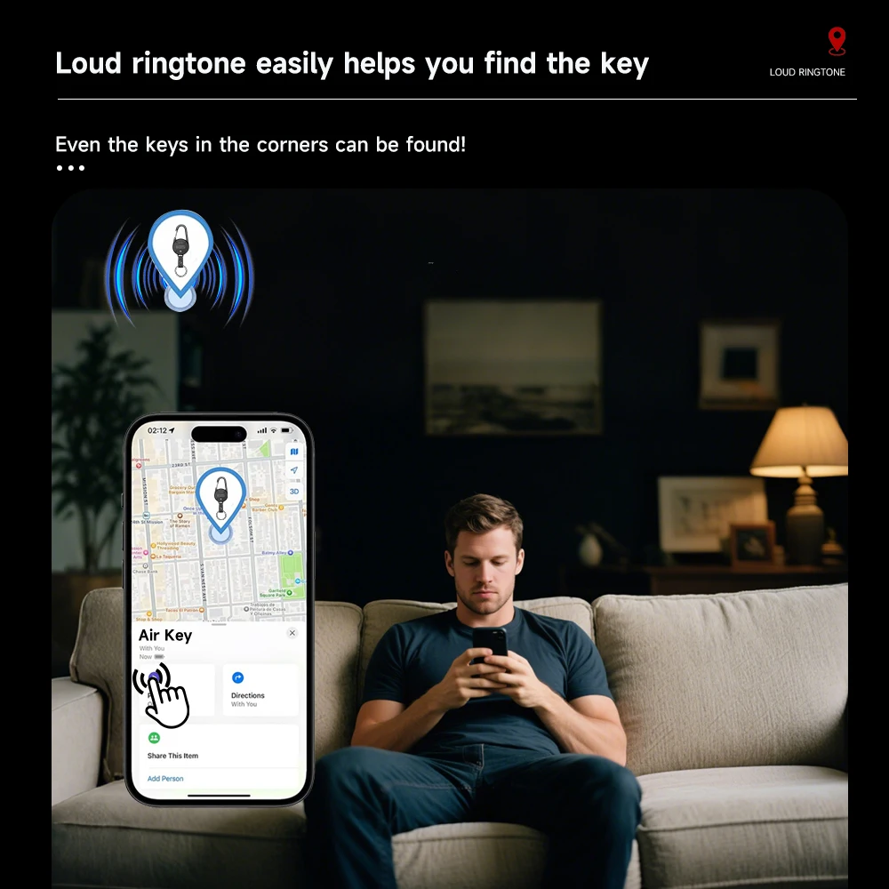 Men's Heavy Duty Keychain with Key Finder and Anti-Lost Tracker