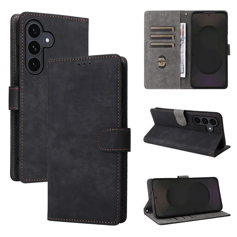 RFID Leather Wallet Phone Case with Strap and Card Holder