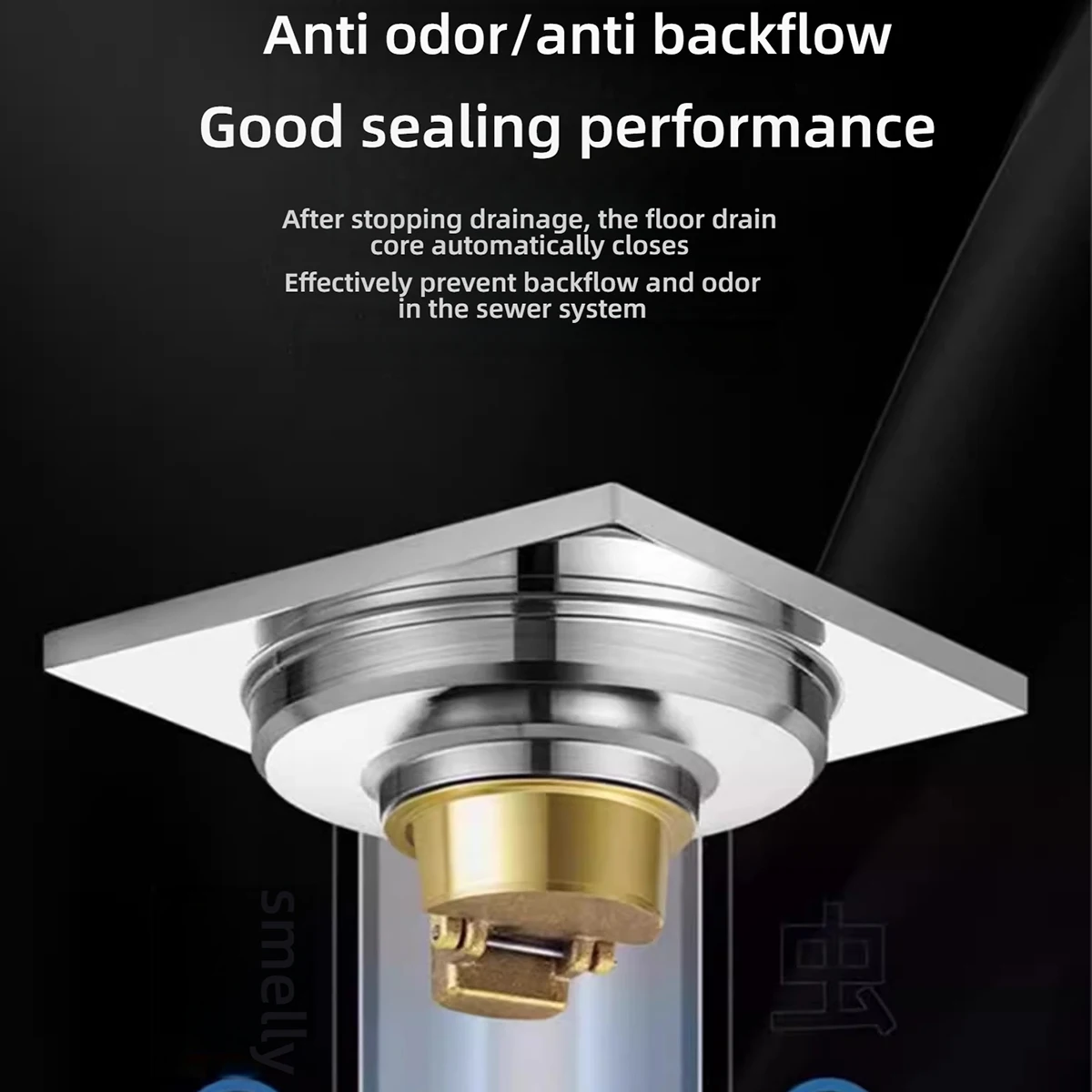 Adjustable Copper Core Drain Cover, Anti Odor Bathroom Kitchen Sink, 32-100mm Fit, Golden