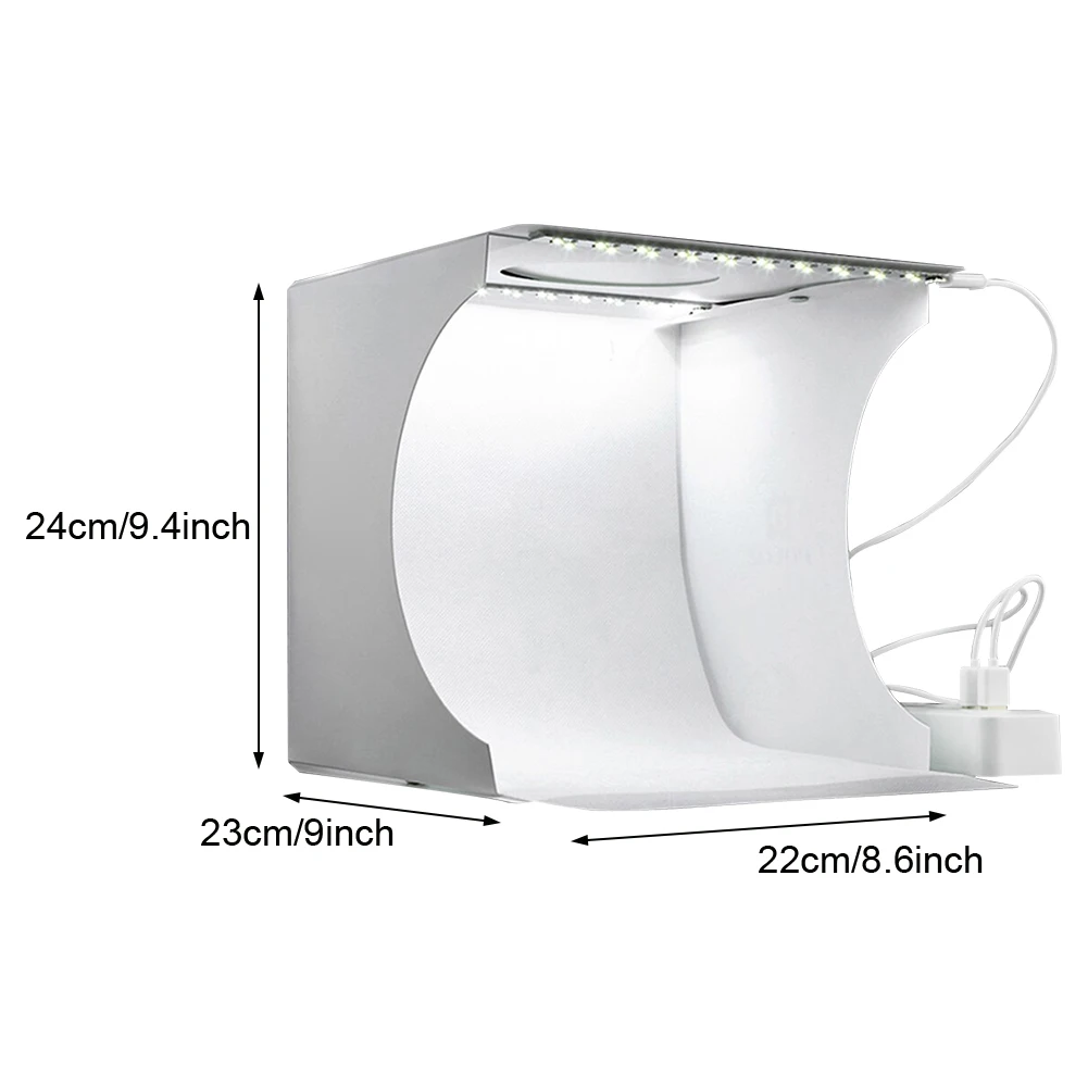 Mini Lamp Case LED Light Storage Bag Jewelry Watch Light Box Photography Photo Studio Set With Backdrops Waterproof Accessory