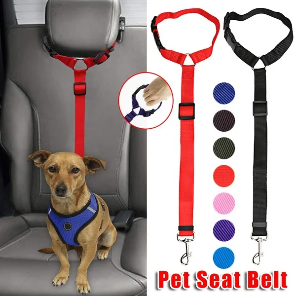 Adjustable Dog Seat Belt Dog Harness Pet Car Vehicle Seat Belt Pet Safety Leash Leads For Dogs/Cats Adjustable From 45 To 72 cm