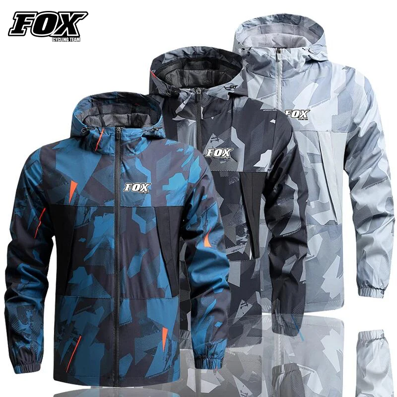 

Men's MTB Waterproof Raincoat FOX Cycling Team Motorcycle Bicycle Jacket Mountain Bike Windbreaker Rompevientos Ciclismo Hombre