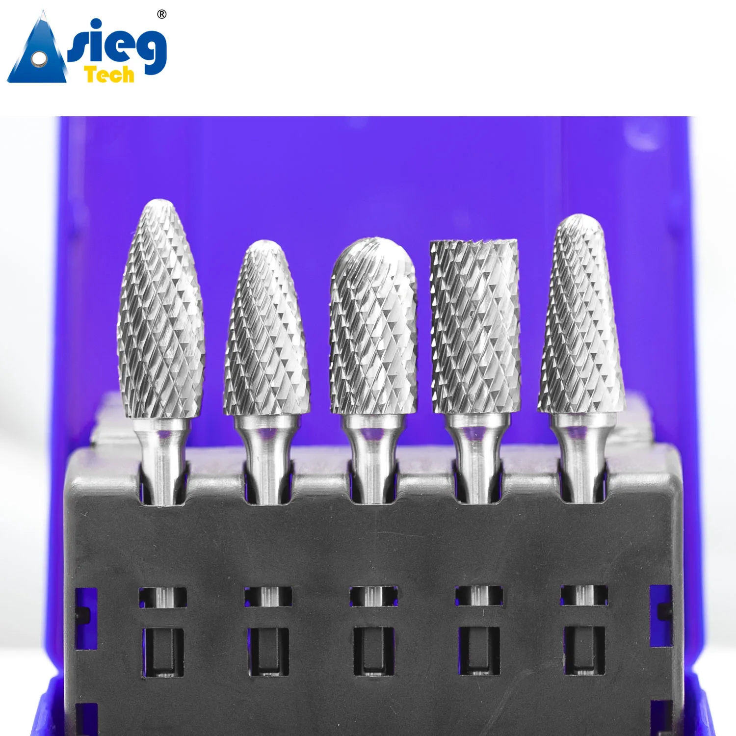 5pcs Carbide Burr Set Die Grinder Bits Rotary Files 1/4" 6.35mm Shank for Grinding Wood Metal Fits Dremel Reamer Tools 4