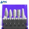 5pcs Carbide Burr Set Die Grinder Bits Rotary Files 1/4" 6.35mm Shank for Grinding Wood Metal Fits Dremel Reamer Tools 4