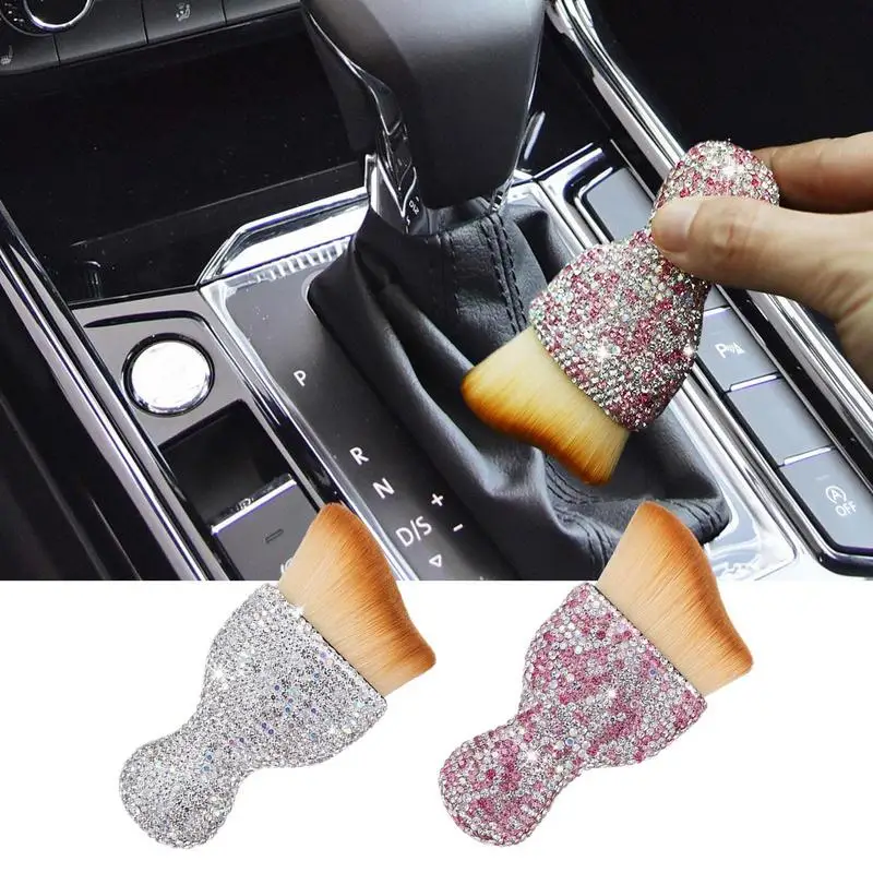 

Car Interior Cleaning Brush Bling Handle Scratch Free Dusting Tool Multi Purpose Soft Bristles Air Outlet Cleaning Soft Brush