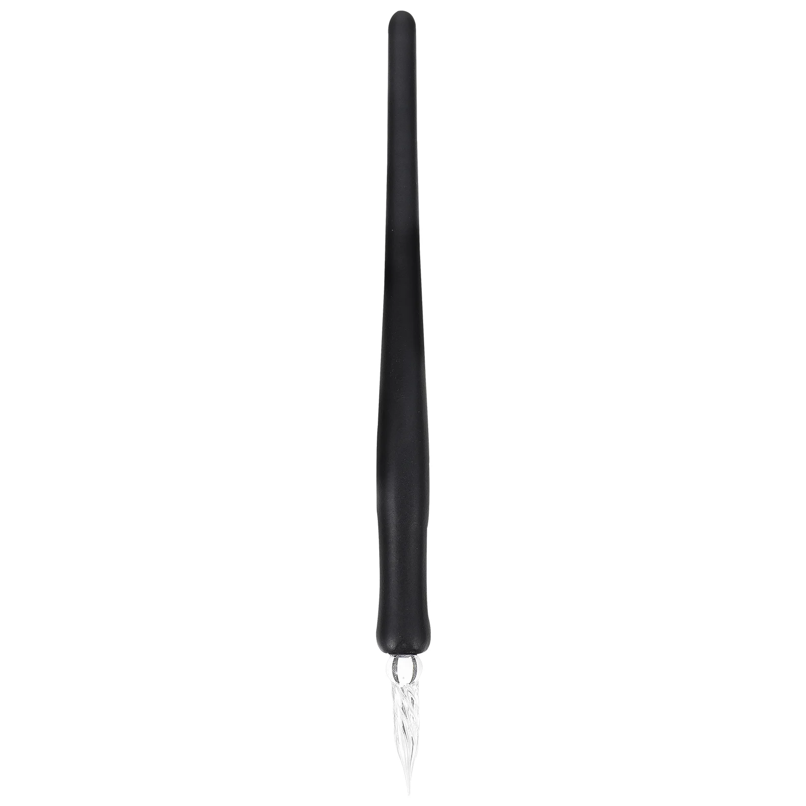 

The threaded design of the Glass Dip Pen with Wood Handle Art Drawing Pens Calligraphy Practicing Pen flow ink more evenly.