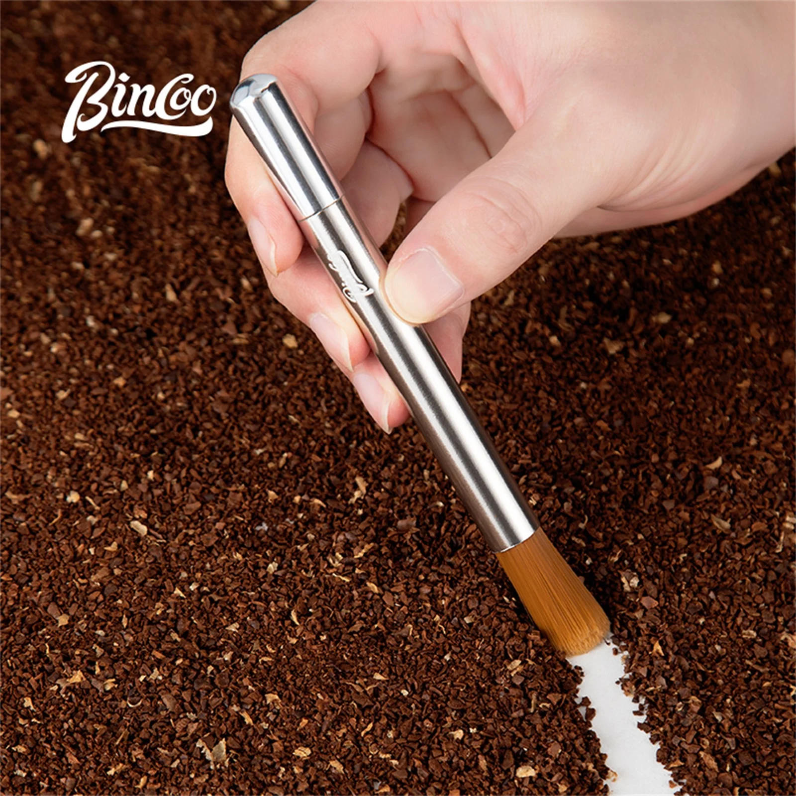 Bincoo Coffee Brush, Grinder and Machine Cleaning Tool, Integrated Attachment for Coffee Powder and Equipment Maintenance.