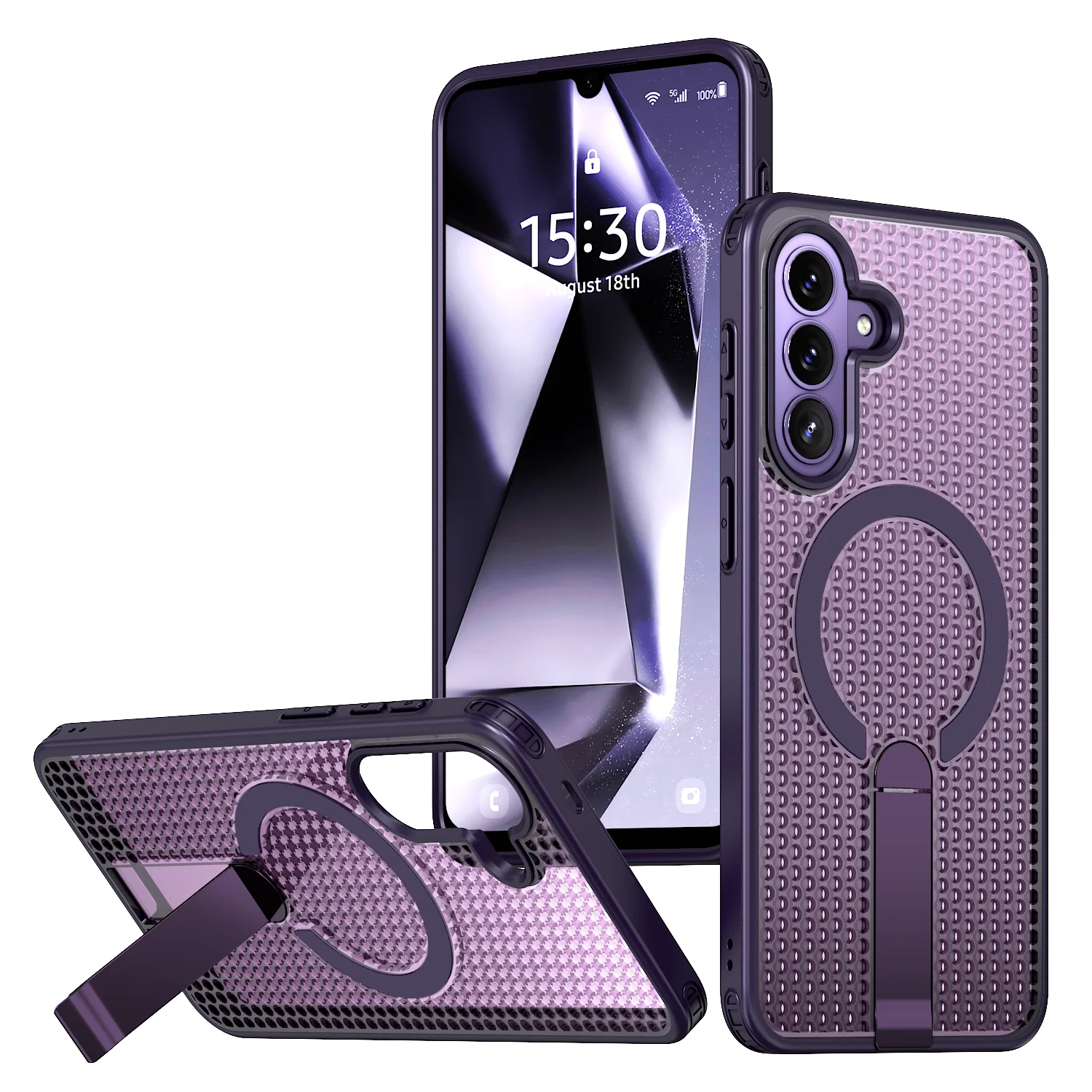 Enhanced Heat Dissipation Phone Case with Magnetic Bracket