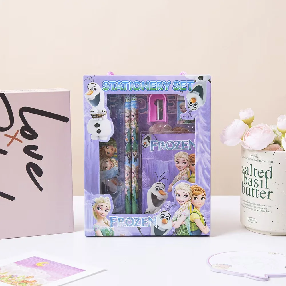 6PCS/Set Anime Cartoon Stationery Set School Gifts With Pencil Pen Sharpener Eraser Notebook Ruler - 3