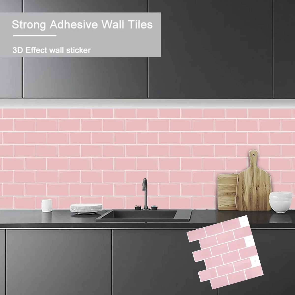 Subway Wall Sticker Backsplash Kitchen Sticker Peel And Stick Self Adhesive Wall Tiles 1 Sheet wall stickers kitchen wall sticker