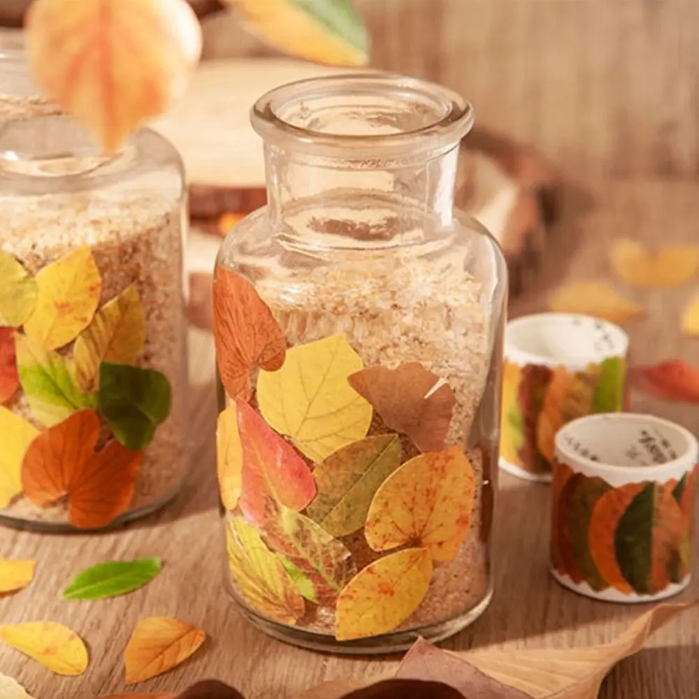 

Эстетическая лента с опавшими листьями, канцелярские принадлежности, декоративная клейкая лента с растениями, декоративные наклейки для скрапбукинга, руководство