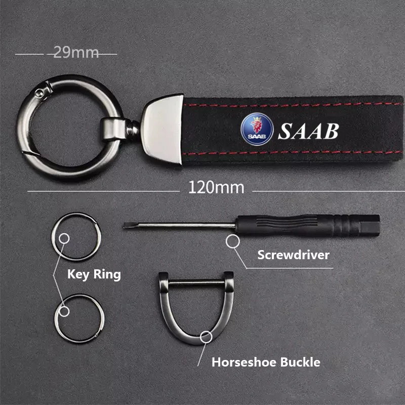 자동차 키 체인 링 금속 가죽 키 체인, 절묘한 분실 방지 범용 키 링, Saab 93 95 Saab 9-3 9-5 900 9000