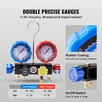 SucceBuy 4 Way AC Gauge-AC Manifold Gauge Set with 5ft Hoses for R134A/R22/R12/R410A Work on Car Freon Charging and Evacuation - Image 5