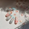 Flash Pink Queen Chrysanthemum Jade Pendant Adhesive Nail Stickers Art Decals Manicure Accessories T-4617 2