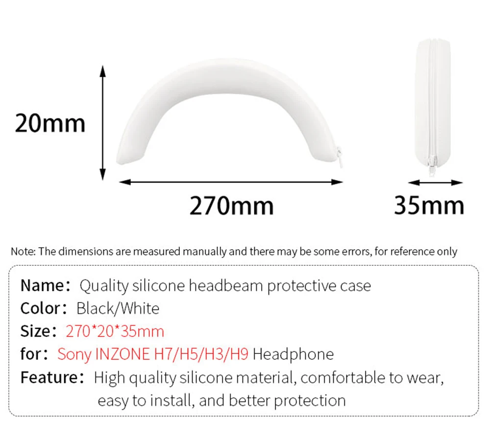 Quality Headphone Cover for Sony INZONE H7/H5/H3/H9 Earphone Silicone Protective Case Headset Headbeam Protector Sleeve