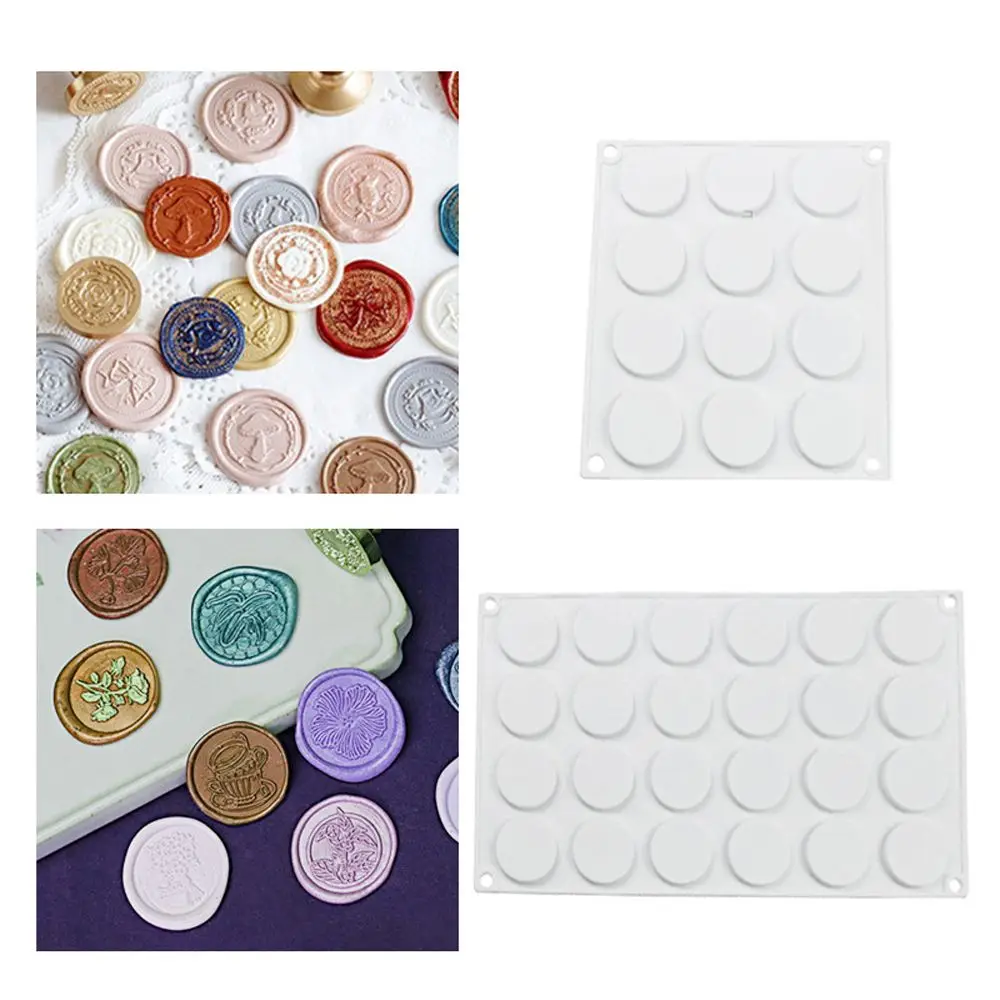 

4/12/24pcs Pastry Decoration Circle Shape 3D Round Stencil Silicone Mold Transfer Sheet Wax Stamp Mold