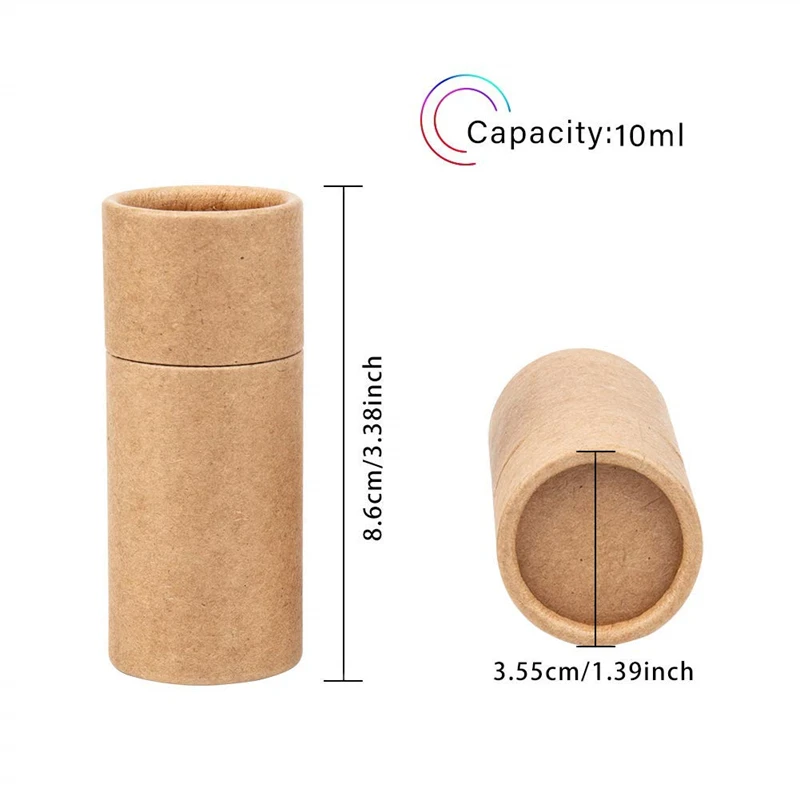 10Pcs 커피 용기 종이 연필 상자 크래프트 판지 튜브 라운드 용기 종이 상자 골판지 튜브 선물 상자 뚜껑