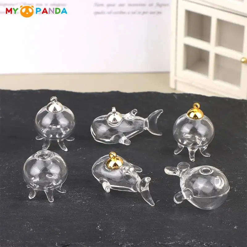 

1:12 Кукольный домик миниатюрная Медузы Акула Морская жизнь бутылка с крышкой стеклянная мини-банка Модель Кукольный домик игрушка для домашнего декора аксессуары