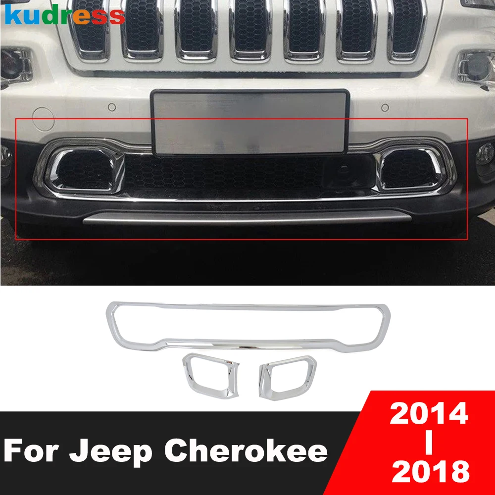 For Jeep Cherokee 2014 2015 2016 2017 2018 Chrome Front Lower Bumper