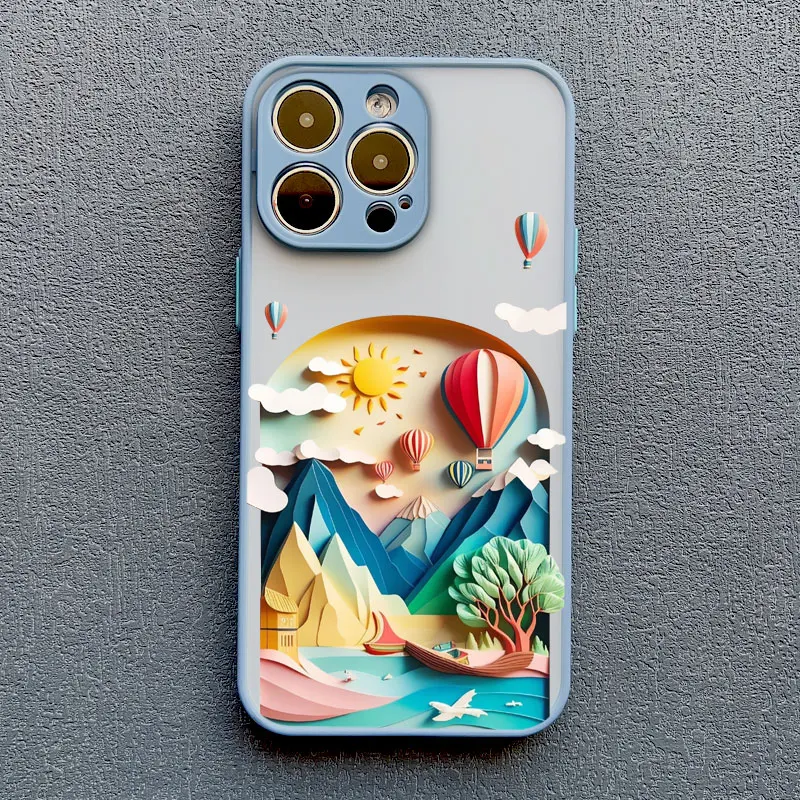 Kreative Berglandschafts-Szenerie 2D-Druck Handyhülle für iPhone XS XR X 17 16 Pro Max 15 14 13 12 11 Pro Max Mini Cover – Detail 11