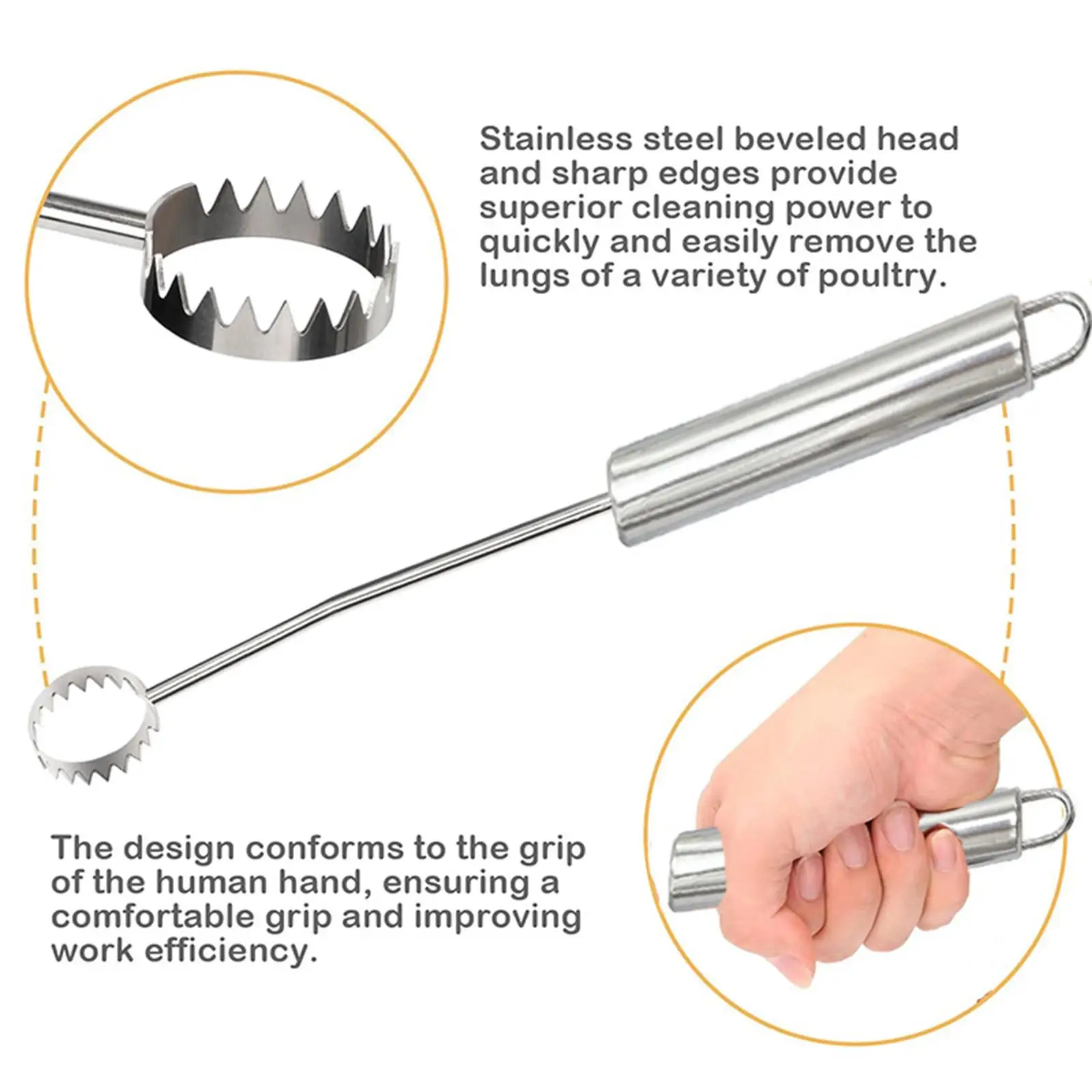 Efficient Lung Gutting Tool for Turkey Internal Poultry Cleaning Tool Easily Removes Turkey Chicken Processing Equipment