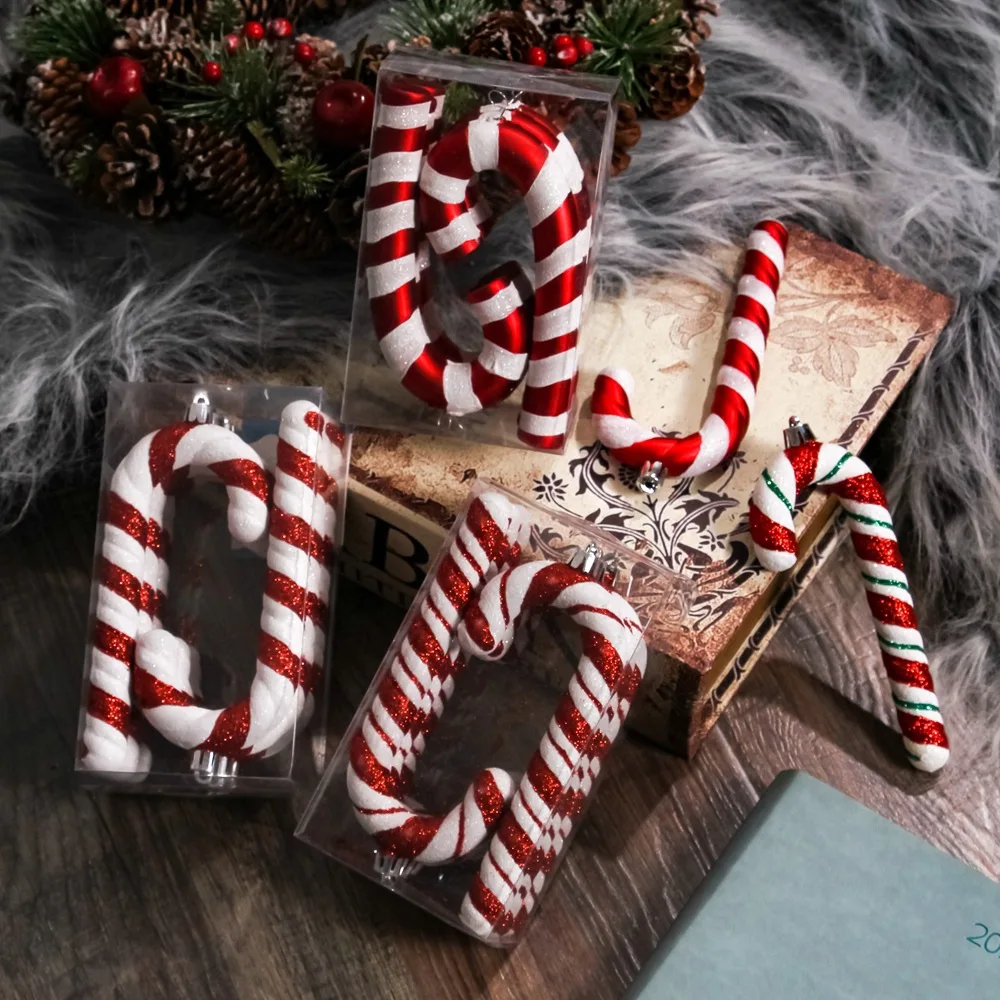 Déco De Noël Sucre D'orge Blanc Et Rouge H 50 Cm - Autre Décoration