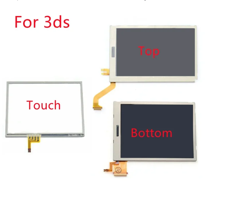 Replacement Top Upper & Bottom Lower Down LCD Screen for Nintendo 3DS LCD with Touch Screen Digitizer Glass Display Touch Panel