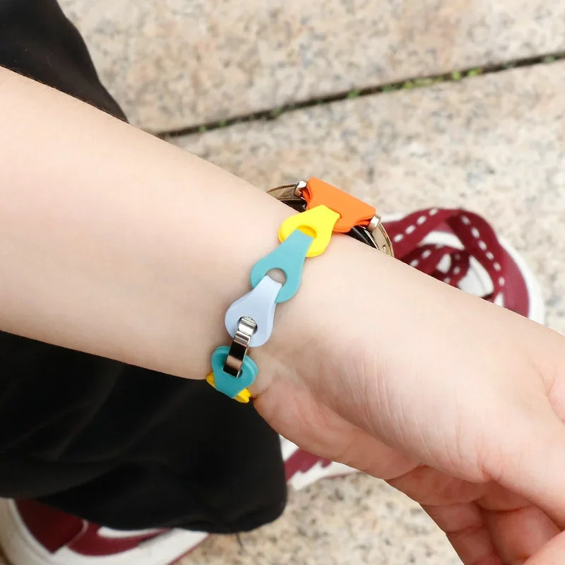 Colorful Chain Silicone Band for Xiaomi Mi Band 8 Active - Stylish Girls' and Women's Strap