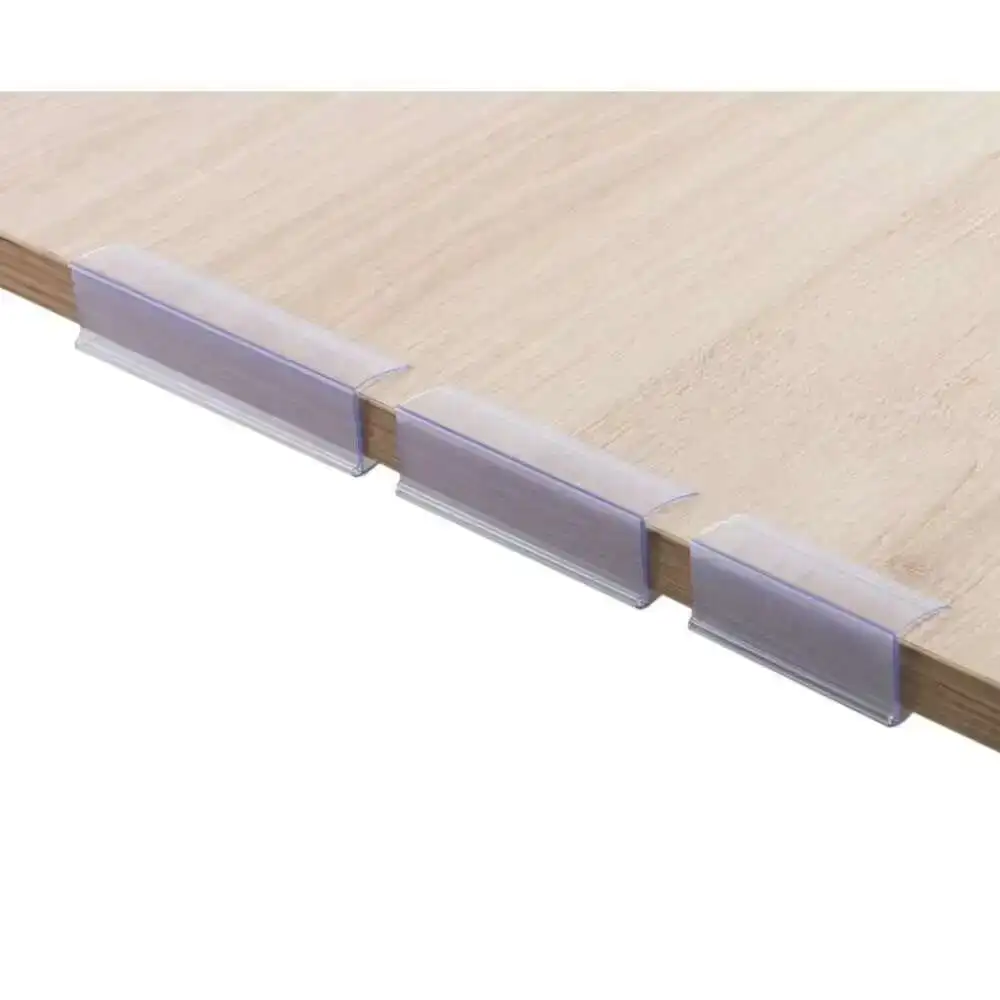 Warehouse Label Holders Paper Price Tag Holders Wood Or Metal Shelving Flexible Clear Plastic Clip