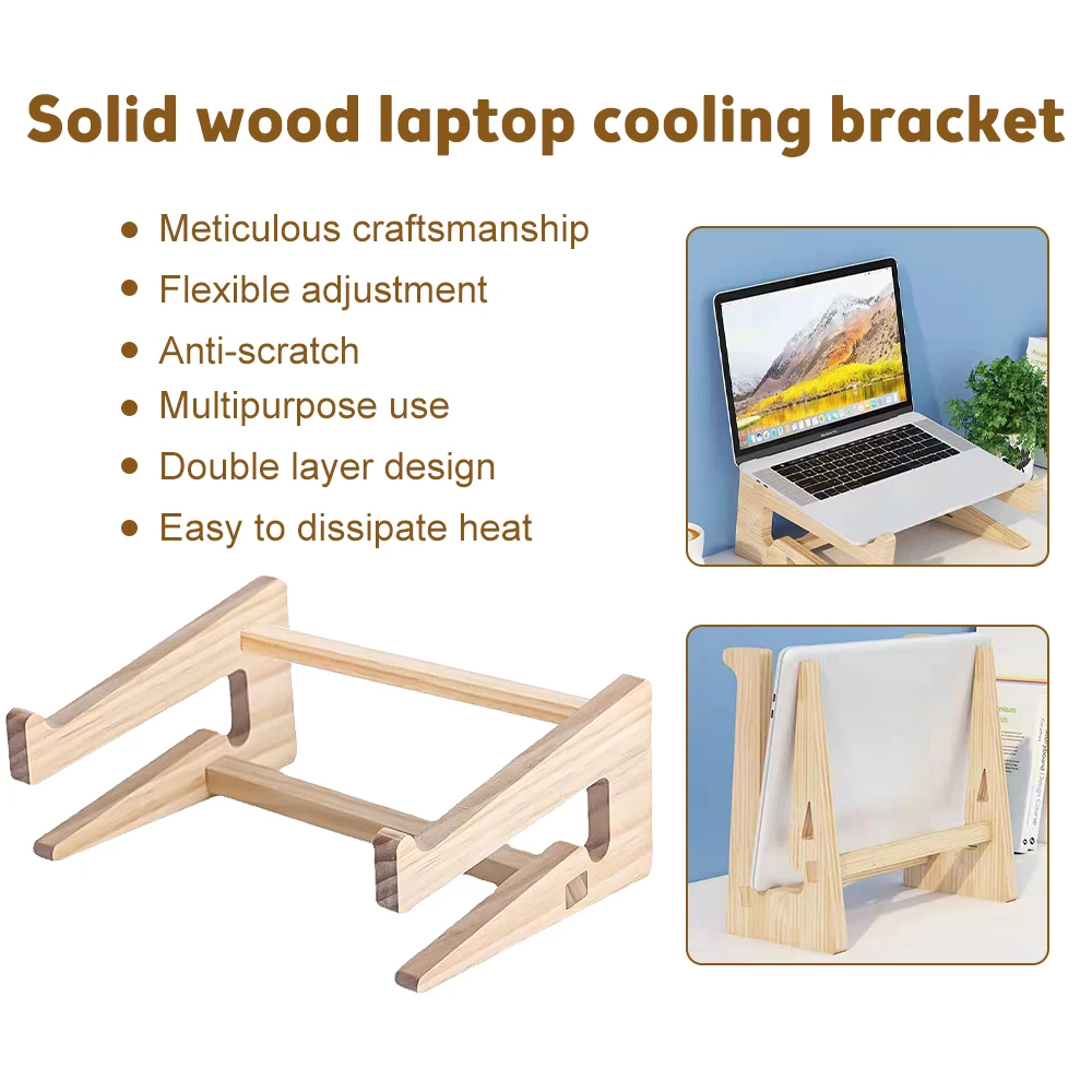 Soporte Atril de Madera para Portatil Tablet o Libro 31.4 x 24.4cm Valido  para Revistas Partituras Smartphones Mesa TAB con Aldabas No necesita  Ensamblado