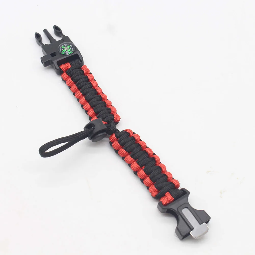 Knitted Bracelet Multi-Function Camping Emergency Braided Adjustable Survival Bracelets Buckle Umbrella Rope Outdoor Paracord