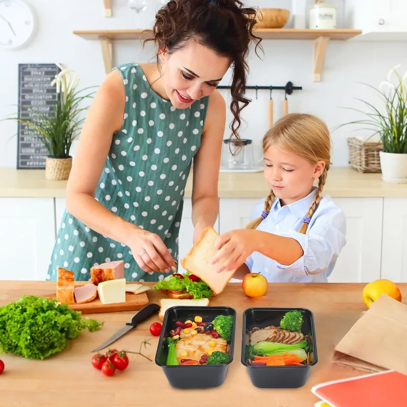 10/20Pcs Disposable Plastic Lunch Box with Lid, Black Food Containers for Fruits, Veget... - SKU DPLB2117 - UGI Packaging