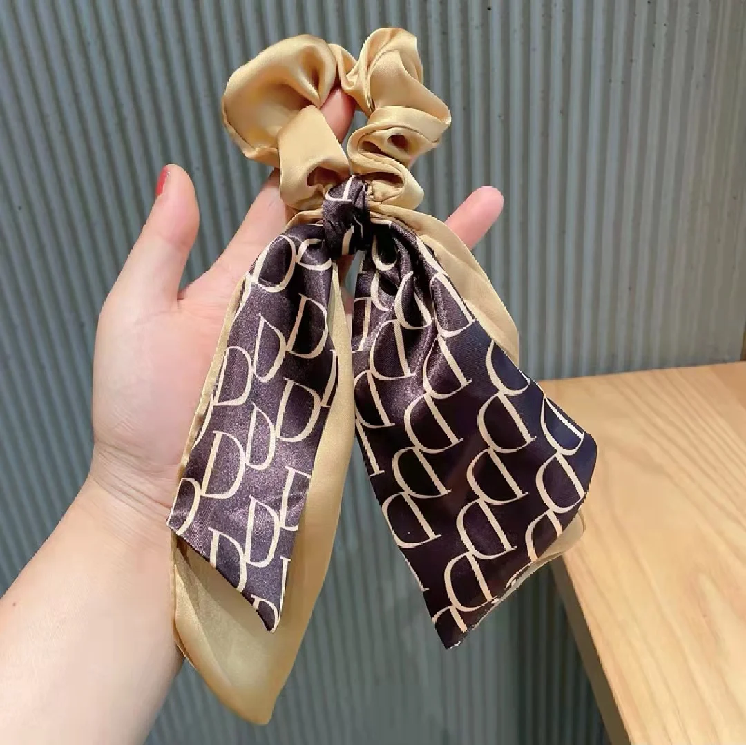 Corda de Cabelo Faixas de Cabelo Scrunchies para Mulheres Acessórios de Cabelo Letra Elástico Clássico Retro Arco Fita Tecidos Requintado Chique d 12 de cabelo clássico retro arco fita tecidos