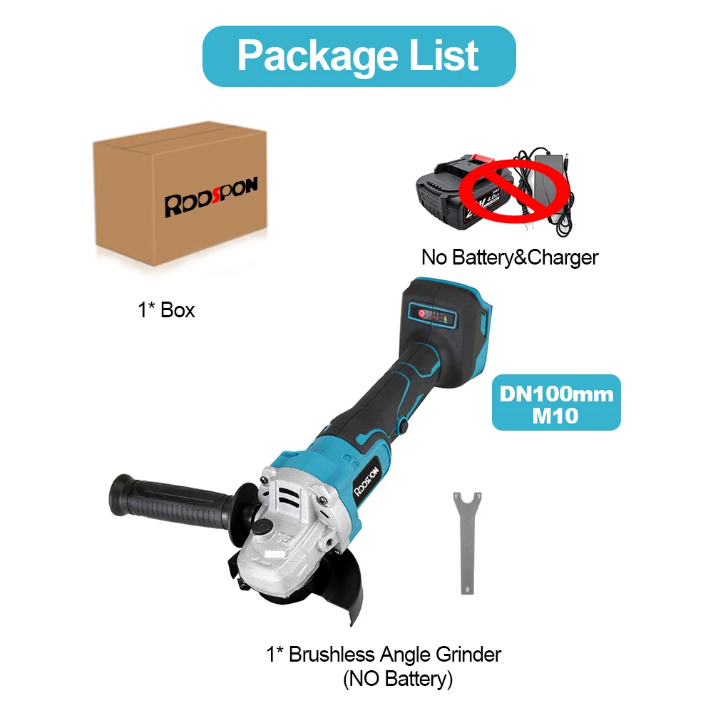 Smerigliatrice Angolare Senza Spazzole Da 125MM Per Batteria Makita 18V M14 3 Marce Utensile Elettrico Per La Lucidatura Del Taglio Del Legno In Metallo - Foto 8