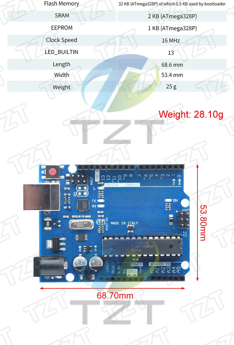 TZTUNO R3 Offizielle Box ATMEGA16U2 / TZTUNO R3+WiFi R3 MEGA328P CH340G Für Arduino TZTUNO R3 Entwicklungsboard WeMos ESP8266 – Detail 10
