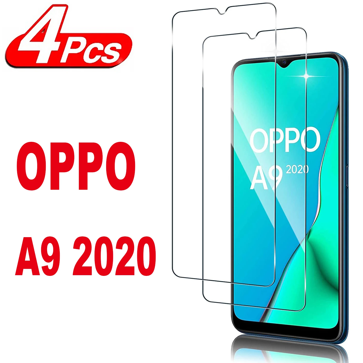 

2/4 шт. Защитное стекло для экрана для OPPO A9 2020 пленка из закаленного стекла